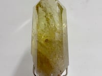 Unique Citrine Tower Point Raw Bottom With Rainbow