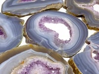 6 Pieces Beautiful Large Amethyst Mixed Geode Druzy Agate Slab