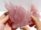 4 Pieces Rose Quartz Nine-tailed fox Carving