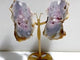 Geode Druzy Sakura Flower Agate Slab Butterfly Wing Carving With Stand