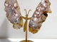 Geode Druzy Pink Amethyst Slab Butterfly Wing Carving With Stand #3