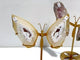 2 Pairs Geode Druzy Pink Amethyst Slab Butterfly Wing Carving With Stand #4