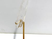 Unique Clear Quartz Heart Wing Carving With Stand