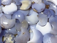 62 Pieces Blue Chalcedony Moon Carving (Sea Freight Only)