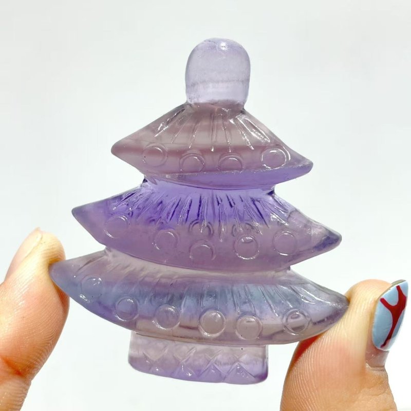 Purple Fluorite Christmas Tree Carving Wholesale - Wholesale Crystals