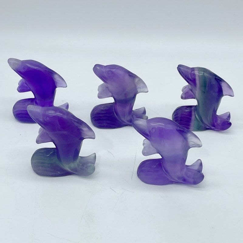Purple Fluorite Dolphin Carving Wholesale -Wholesale Crystals