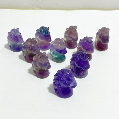 Rainbow Fluorite Unicorn Carving Wholesale - Wholesale Crystals