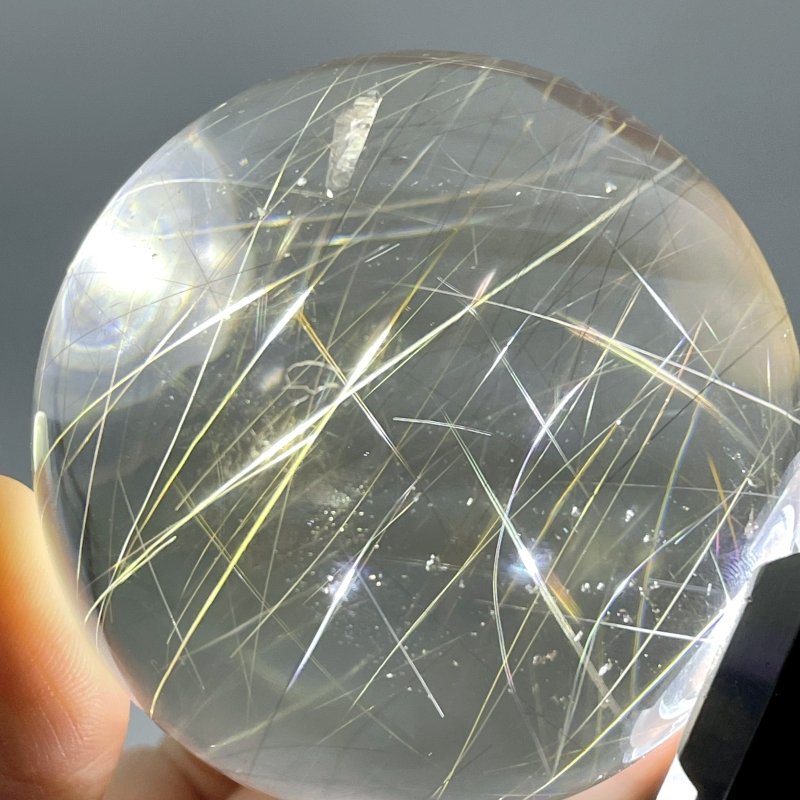 Rare Gold Rutile Quartz Crystal Sphere For Collection - Wholesale Crystals