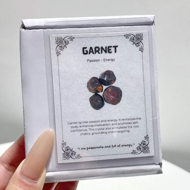 Raw Red Garnet Gift Box Wholesale Shrink Wrap Packaging - Wholesale Crystals