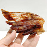 Red Fire Quartz Heart Wing Carving With Stand -Wholesale Crystals
