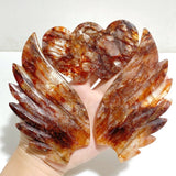 Red Fire Quartz Heart Wing Carving With Stand -Wholesale Crystals