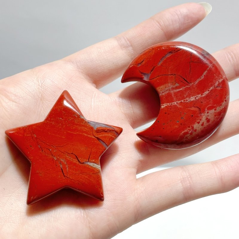 Red Jasper Moon And Star Wholesale - Wholesale Crystals