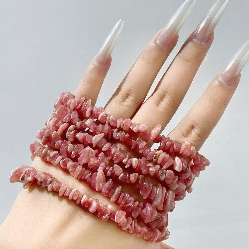 Rhodochrosite Chips Bracelet Wholesale - Wholesale Crystals