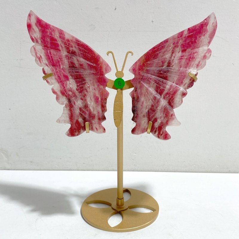 Rhodonite Mixed Quartz Butterfly Wing With Stand Wholesale (No.1-6) -Wholesale Crystals