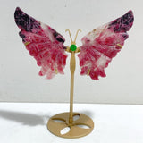 Rhodonite Mixed Quartz Butterfly Wing With Stand Wholesale (No.1-6) -Wholesale Crystals