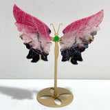 Rhodonite Mixed Quartz Butterfly Wing With Stand Wholesale (No.1-6) -Wholesale Crystals