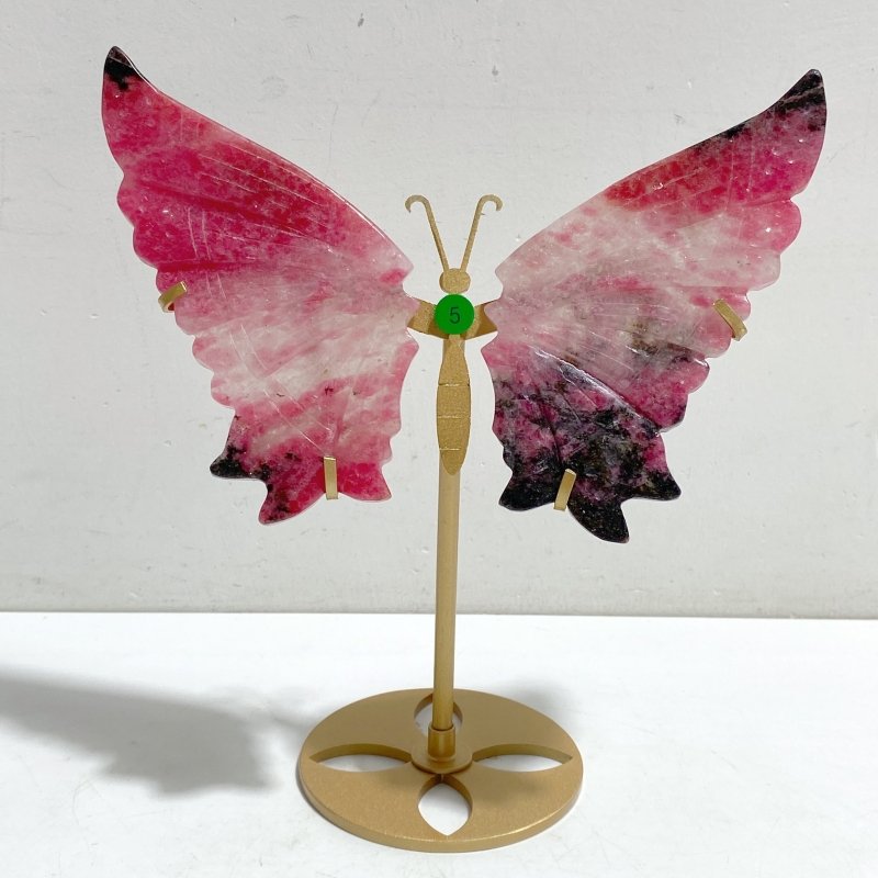 Rhodonite Mixed Quartz Butterfly Wing With Stand Wholesale (No.1-6) -Wholesale Crystals