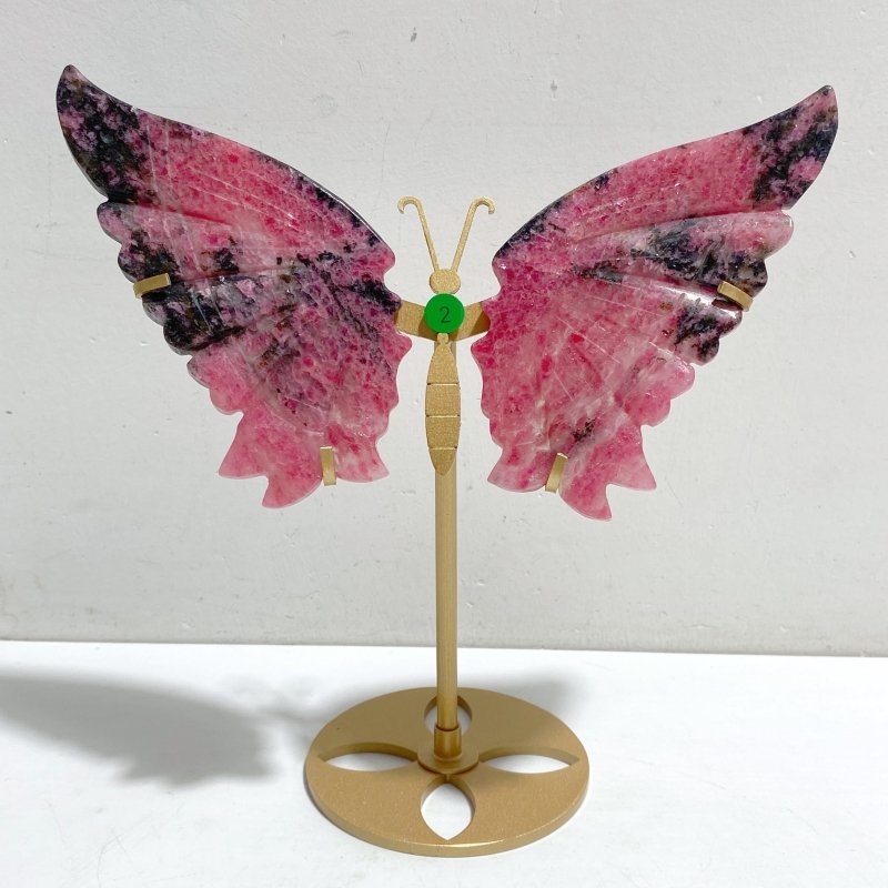 Rhodonite Mixed Quartz Butterfly Wing With Stand Wholesale (No.1-6) -Wholesale Crystals