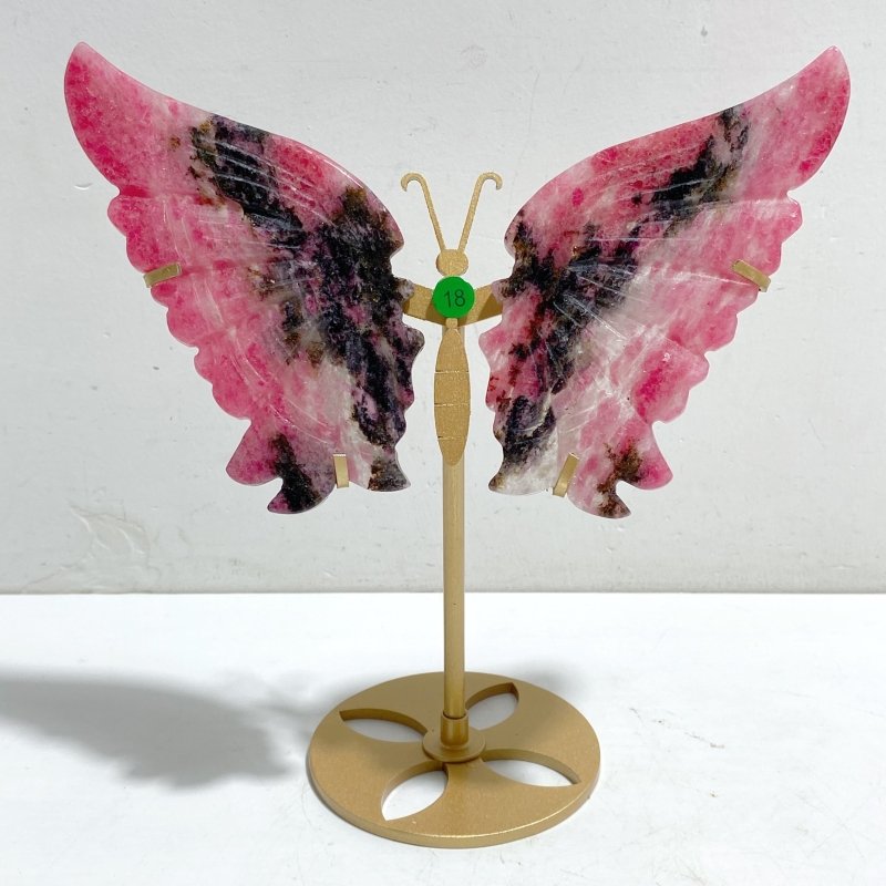 Rhodonite Mixed Quartz Butterfly Wing With Stand Wholesale (No.13-18) -Wholesale Crystals