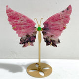 Rhodonite Mixed Quartz Butterfly Wing With Stand Wholesale (No.13-18) -Wholesale Crystals