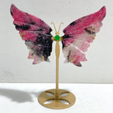 Rhodonite Mixed Quartz Butterfly Wing With Stand Wholesale (No.13-18) -Wholesale Crystals