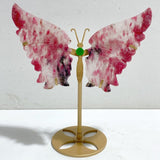Rhodonite Mixed Quartz Butterfly Wing With Stand Wholesale (No.13-18) -Wholesale Crystals