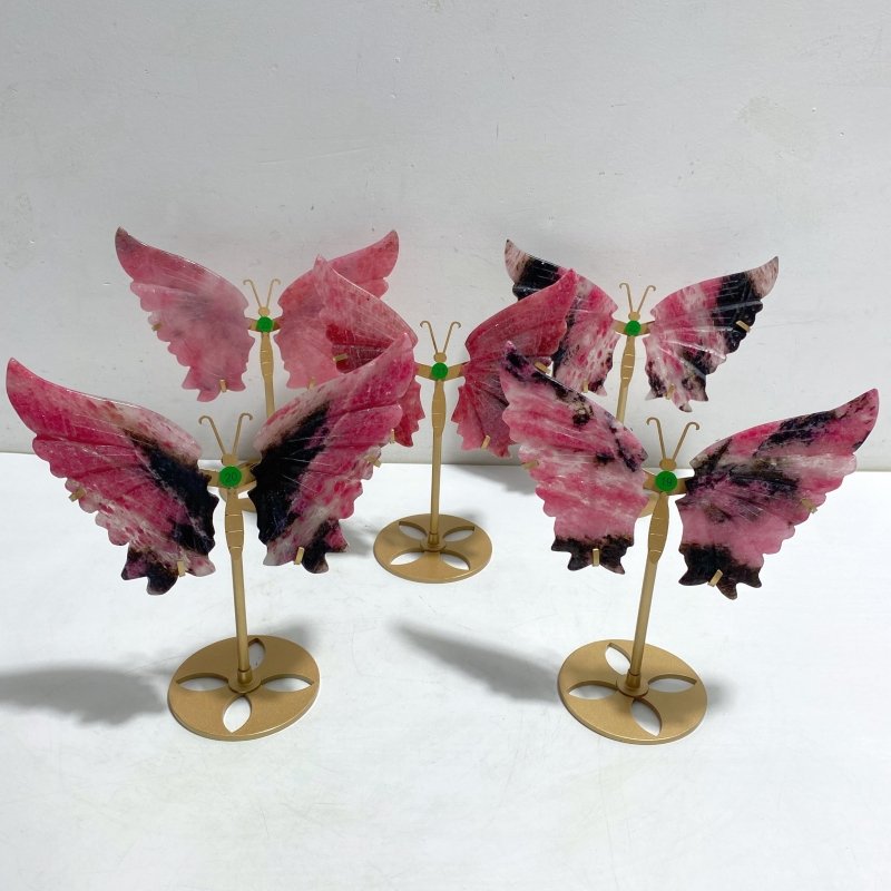 Rhodonite Mixed Quartz Butterfly Wing With Stand Wholesale (No.19-23) -Wholesale Crystals