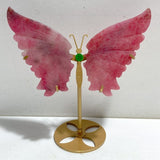 Rhodonite Mixed Quartz Butterfly Wing With Stand Wholesale (No.19-23) -Wholesale Crystals