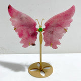 Rhodonite Mixed Quartz Butterfly Wing With Stand Wholesale (No.7-12) -Wholesale Crystals