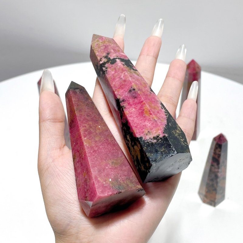 Rhodonite Obelisk Point Tower Wholesale - Wholesale Crystals