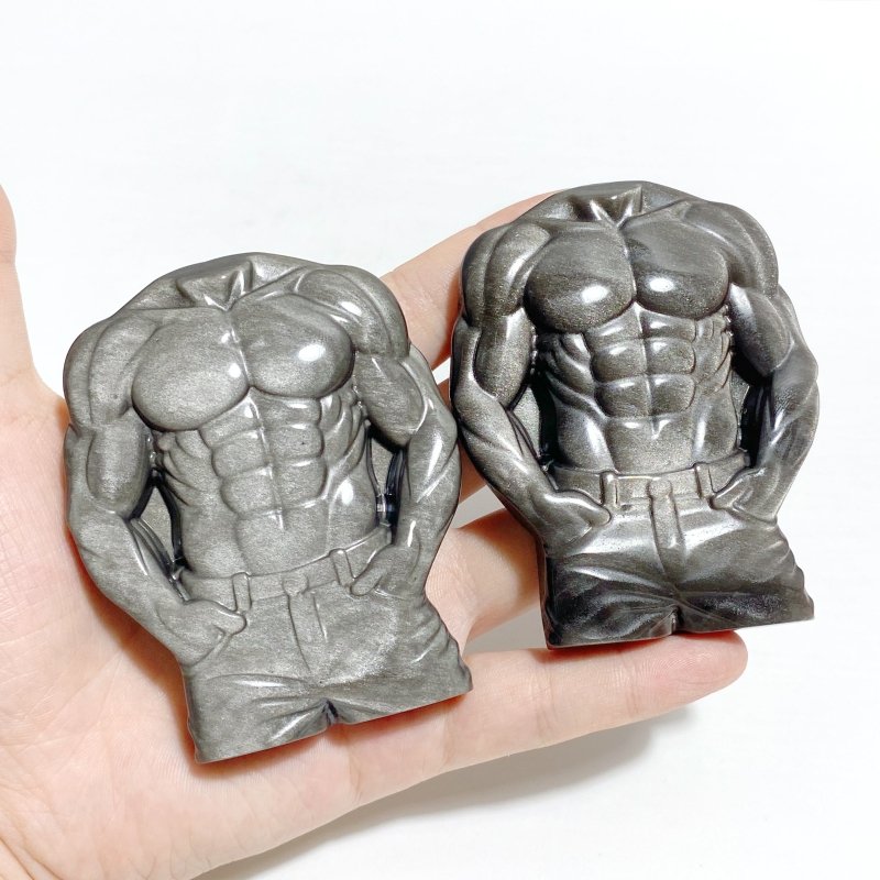 Silver Sheen Obsidian Male Body Carving Wholesale -Wholesale Crystals