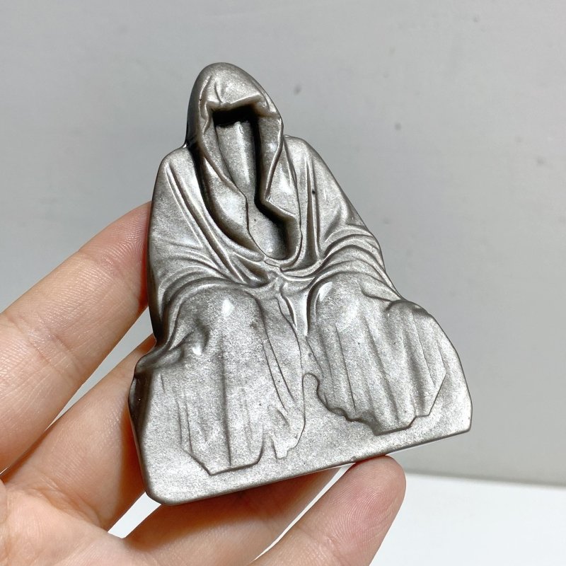 Silver Sheen Obsidian Wizard Carving Wholesale -Wholesale Crystals
