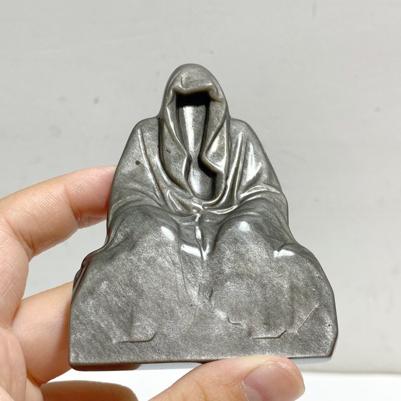 Silver Sheen Obsidian Wizard Carving Wholesale -Wholesale Crystals