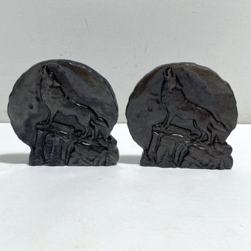 Silver Sheen Obsidian Wolf Carving Wholesale -Wholesale Crystals