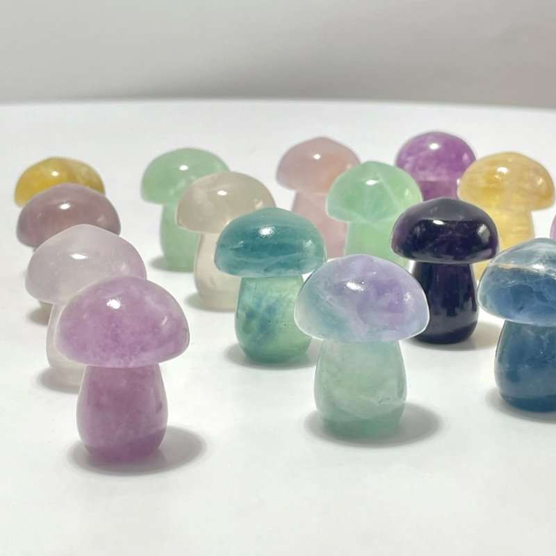 Small Colorful Fluorite Mushroom Carving Wholesale - Wholesale Crystals