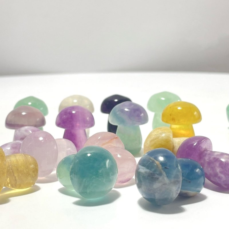 Small Colorful Fluorite Mushroom Carving Wholesale - Wholesale Crystals