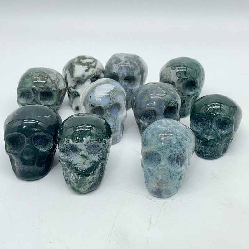 Small Moss Agate Skull Carving Wholesale -Wholesale Crystals