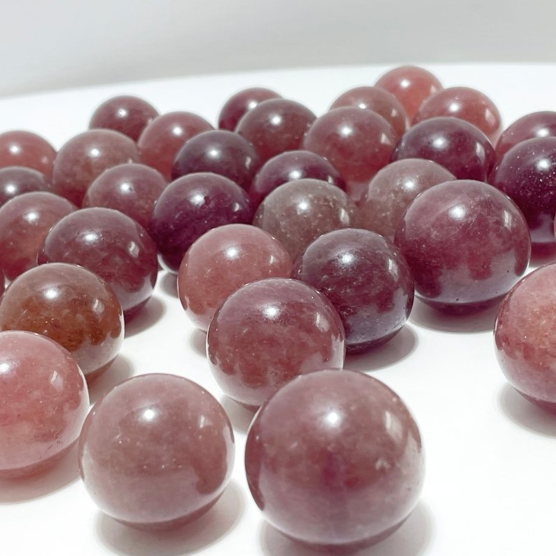 Small Strawberry Quartz Spheres Ball Crystal Wholesale - Wholesale Crystals