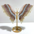 Stripe Agate Mixed Amethyst Butterfly Wing Carving With Stand - Wholesale Crystals