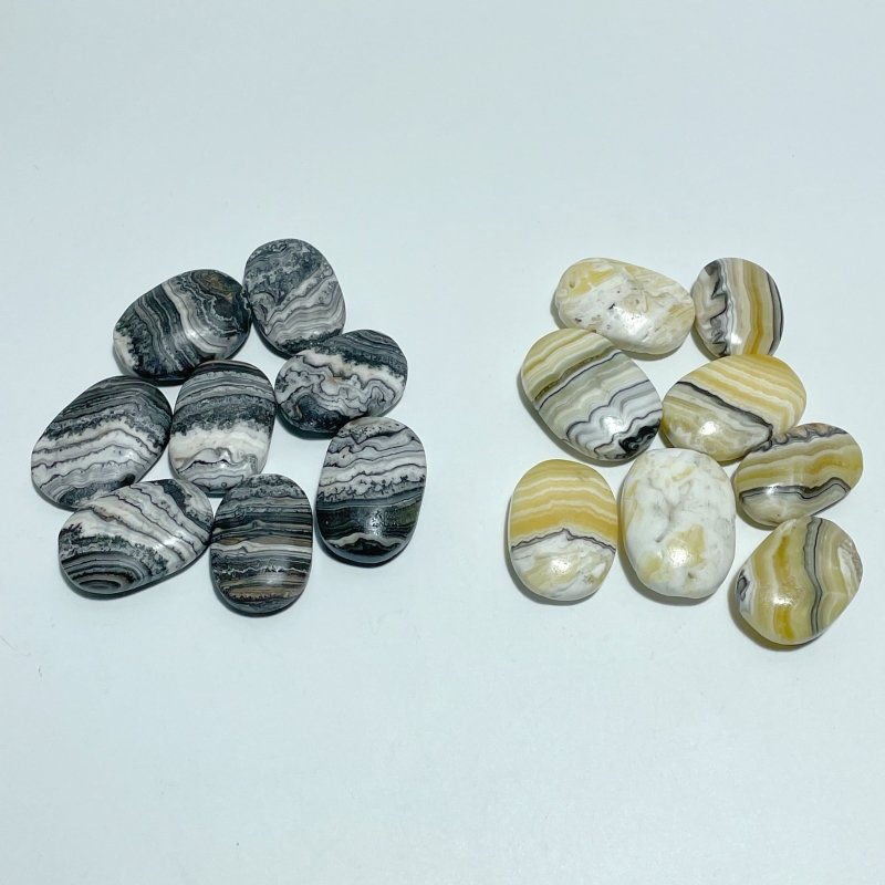 Stripe Yellow Calcite&Grey Calcite Palm Wholesale - Wholesale Crystals