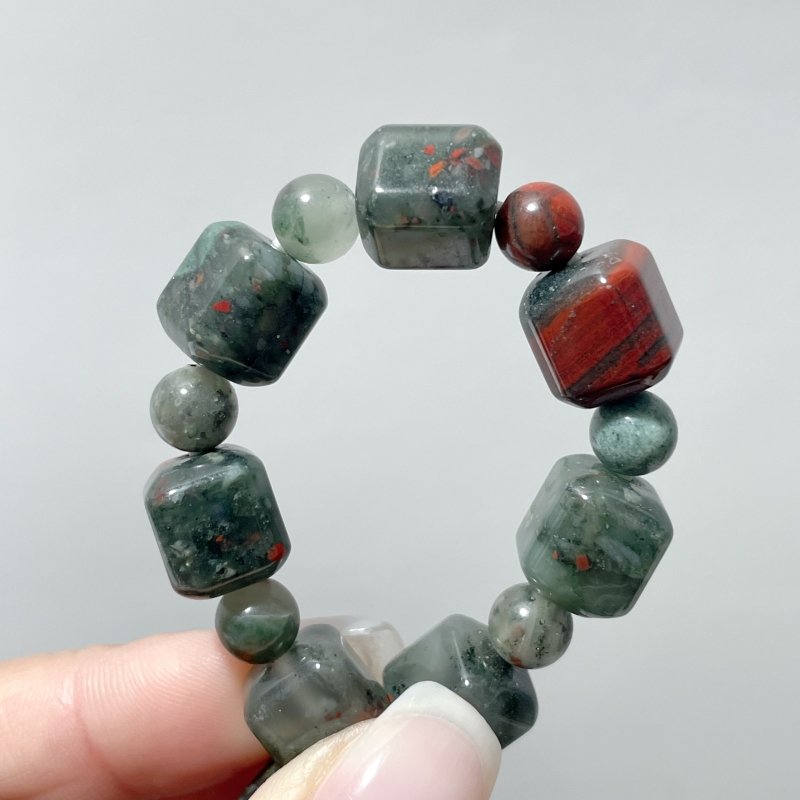 Sugar Cube Africa Blood Stone Bracelet Wholesale - Wholesale Crystals