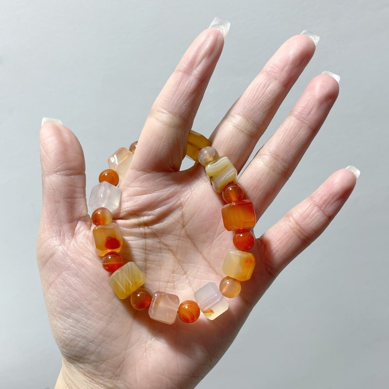 Sugar Cube Carnelian Bracelets Wholesale - Wholesale Crystals