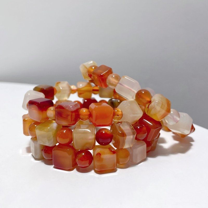 Sugar Cube Carnelian Bracelets Wholesale - Wholesale Crystals