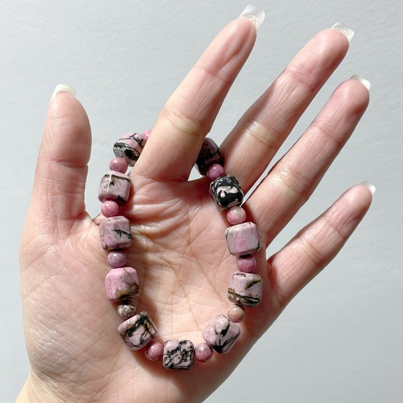 Sugar Cube Rhodonite Bracelets Wholesale - Wholesale Crystals