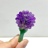 Sunflower - shaped Yellow Jade And Green Aventurine Leaf Carving Wholesale - Wholesale Crystals