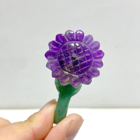 Sunflower - shaped Yellow Jade And Green Aventurine Leaf Carving Wholesale - Wholesale Crystals