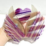 Symmetrical Fluorite Heart Wing Carving With Stand -Wholesale Crystals