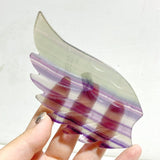Symmetrical Fluorite Heart Wing Carving With Stand -Wholesale Crystals