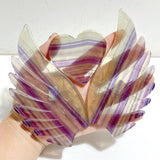 Symmetrical Fluorite Heart Wing Carving With Stand -Wholesale Crystals