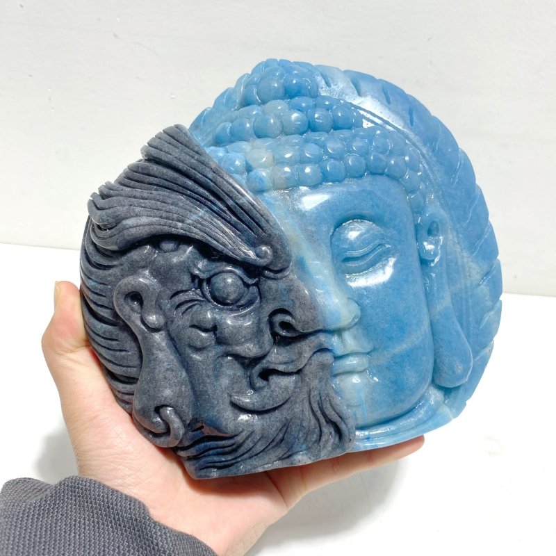 Trolleite Half Mara and Half Buddha Carving For Collection - Wholesale Crystals